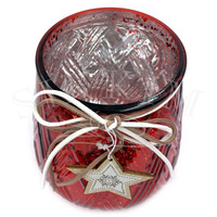 Lampion szklany `Red Christmas`